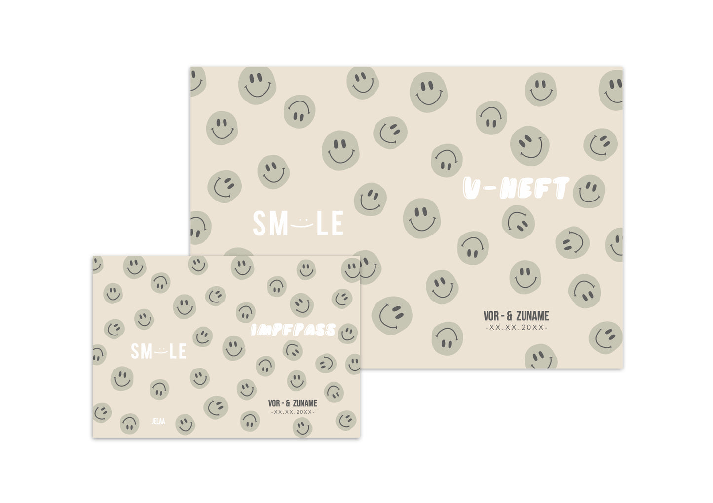 U-Heft & Impfpasshülle - Smileys khaki beige