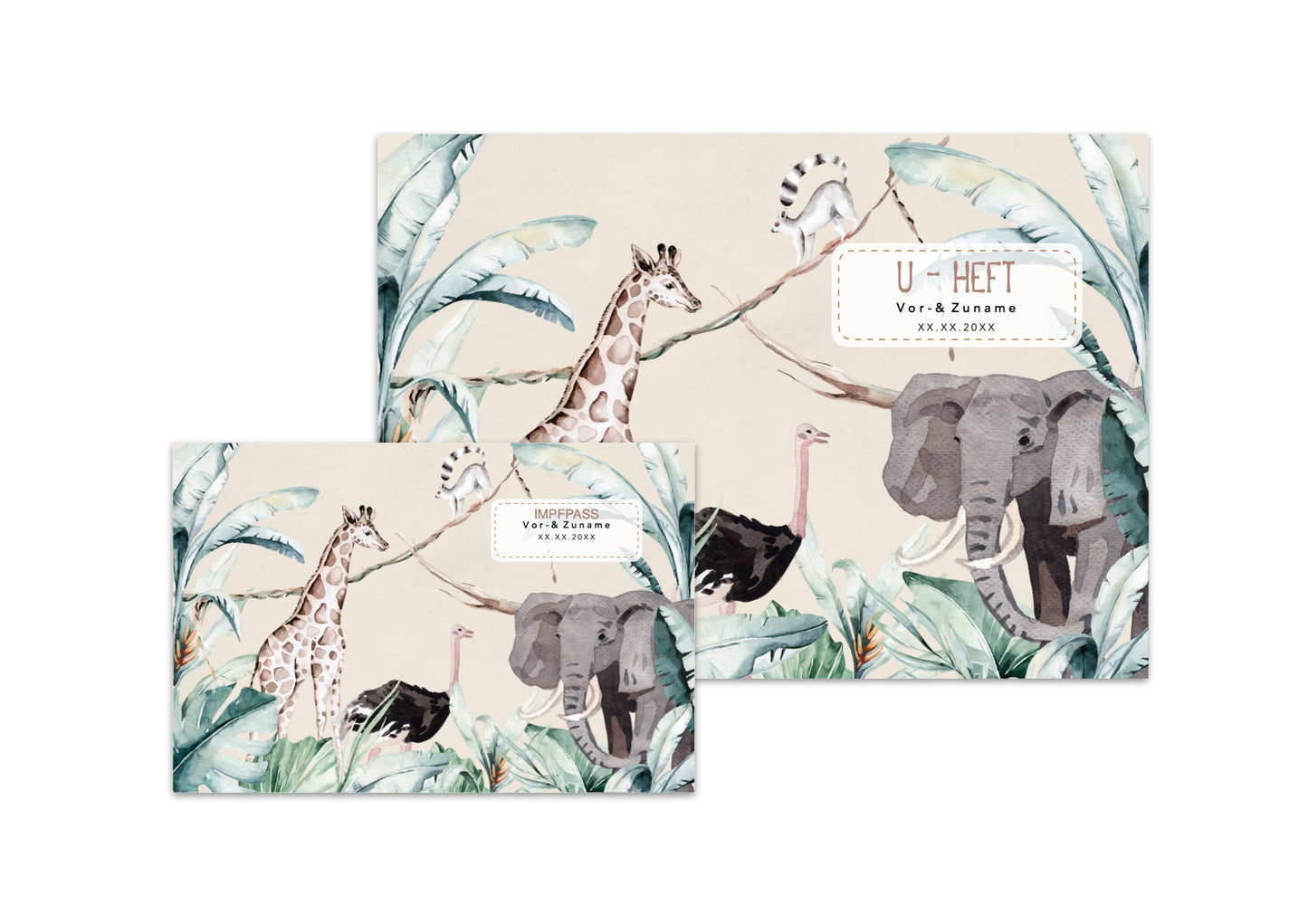 U-Heft & Impfpasshülle - Safari Elefant
