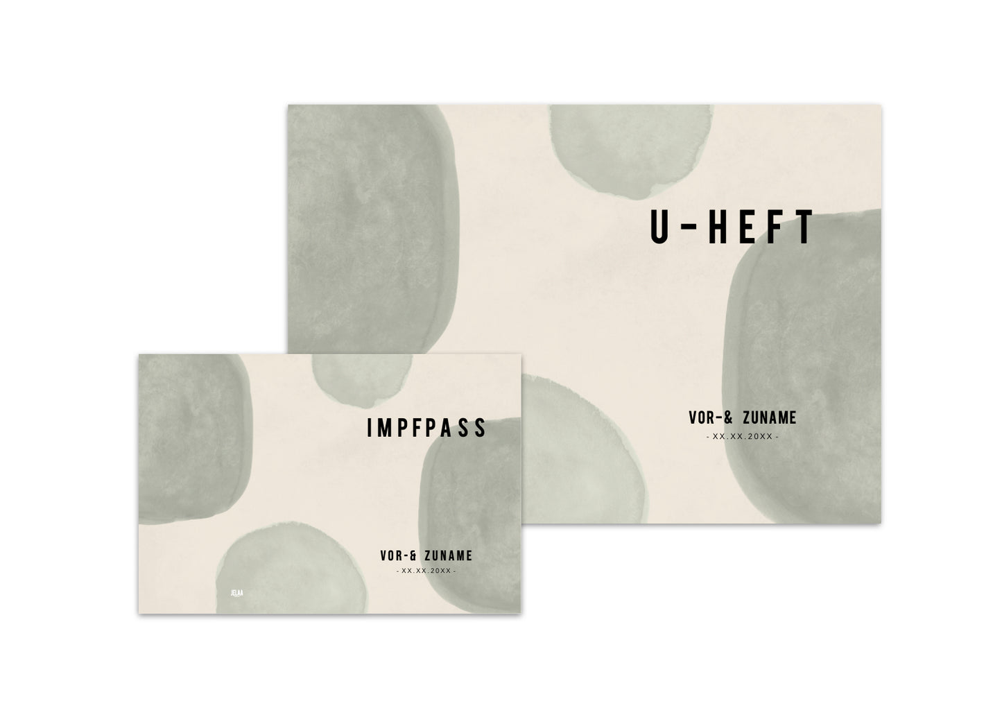 U-Heft & Impfpasshülle - Abstrakt grün