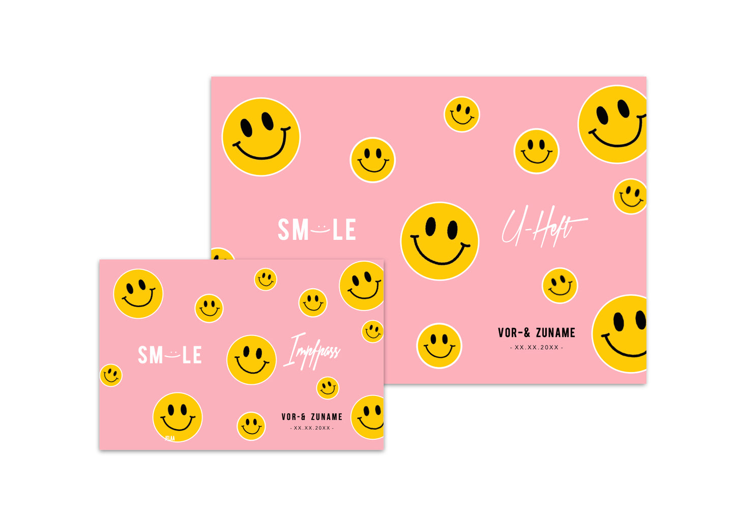 U-Heft & Impfpasshülle - Smileys pink