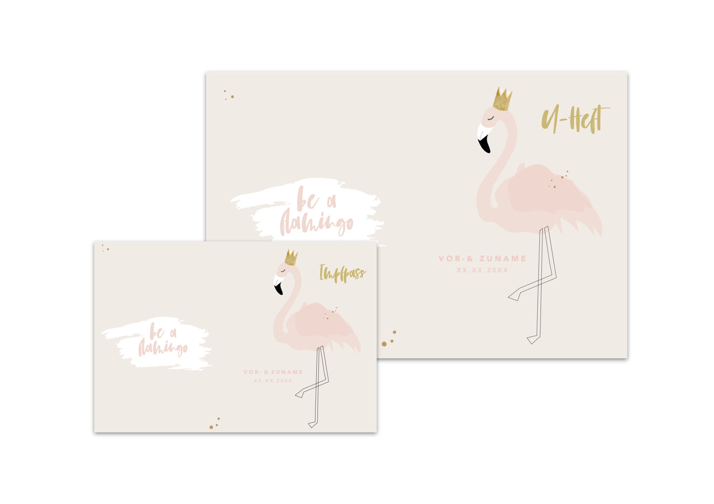 U-Heft & Impfpasshülle - Flamingo
