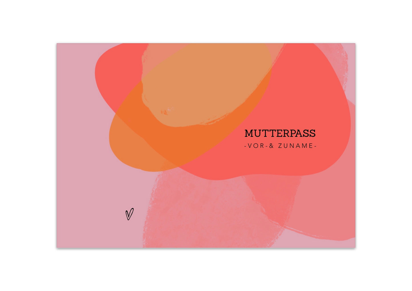 MUTTERPASSHÜLLE - Abstrakt pink orange personalisiert