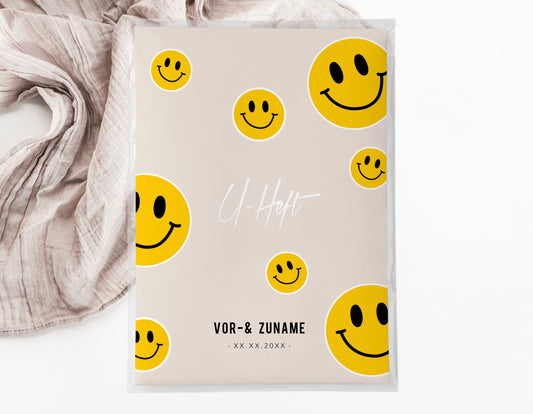 U-Heft & Impfpasshülle - Smileys beige