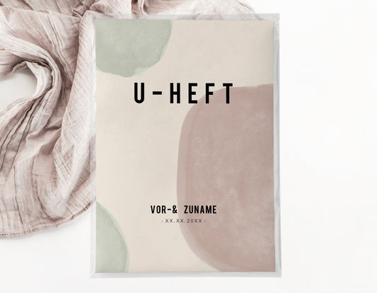 U-Heft & Impfpasshülle - Abstrakt grün rosa