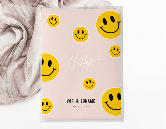U-Heft & Impfpasshülle - Smileys rosa