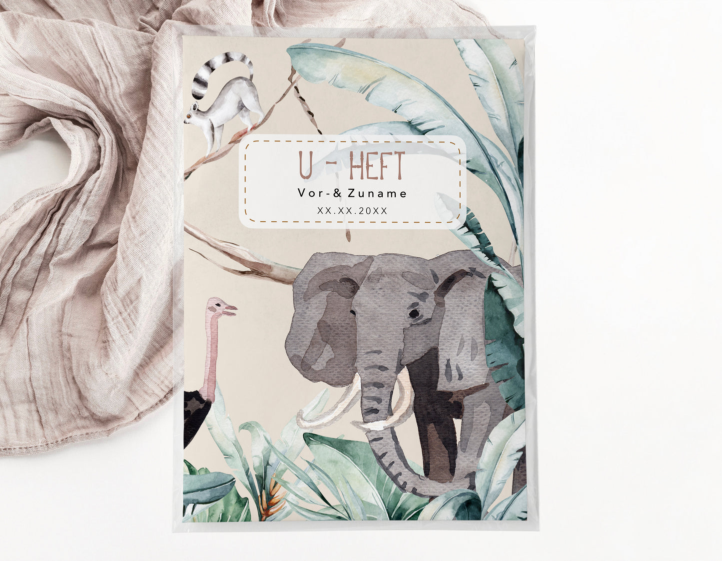 U-Heft & Impfpasshülle - Safari Elefant