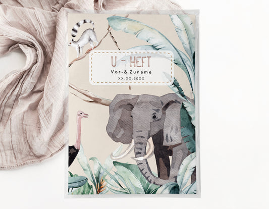 U-Heft & Impfpasshülle - Safari Elefant