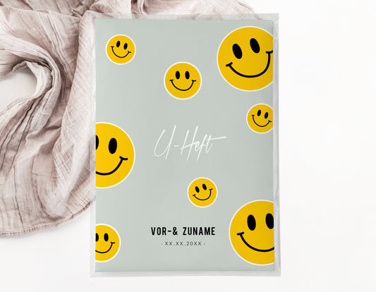 U-Heft & Impfpasshülle - Smileys blaugrün