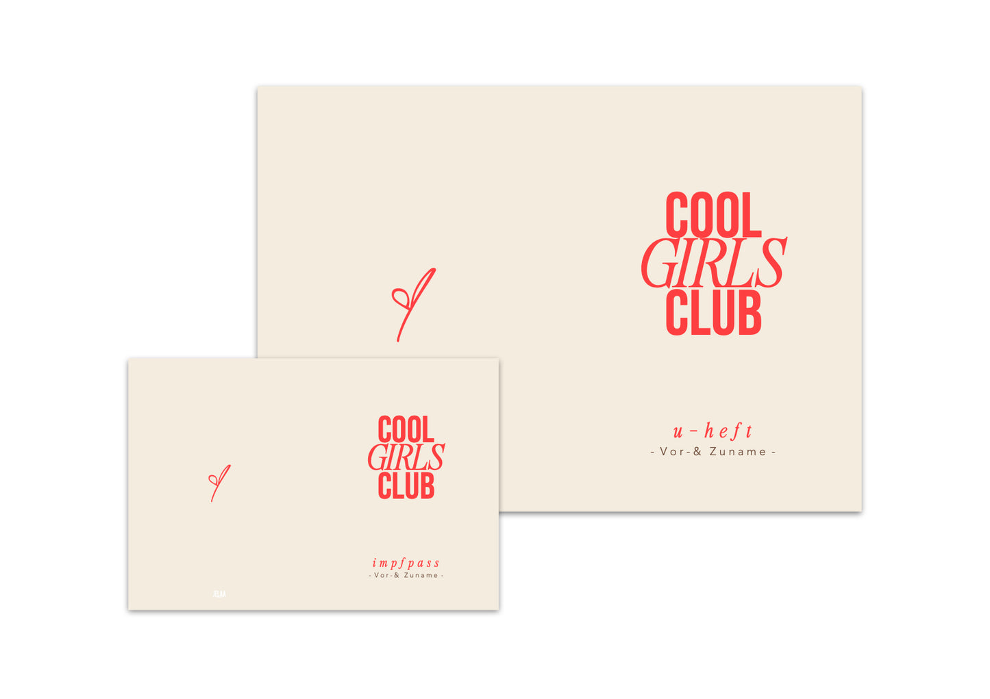 U-Heft & Impfpasshülle - Cool girls rot beige