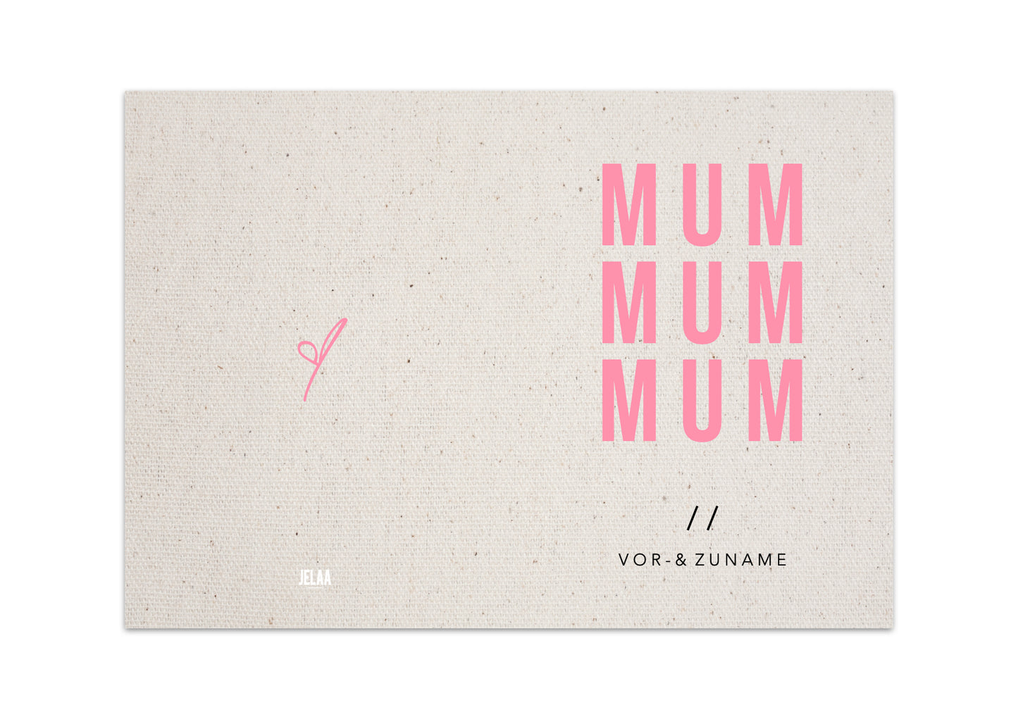MUTTERPASSHÜLLE - Leinen Optik rosa personalisiert