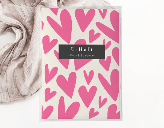 U-Heft & Impfpasshülle - Herzen pink