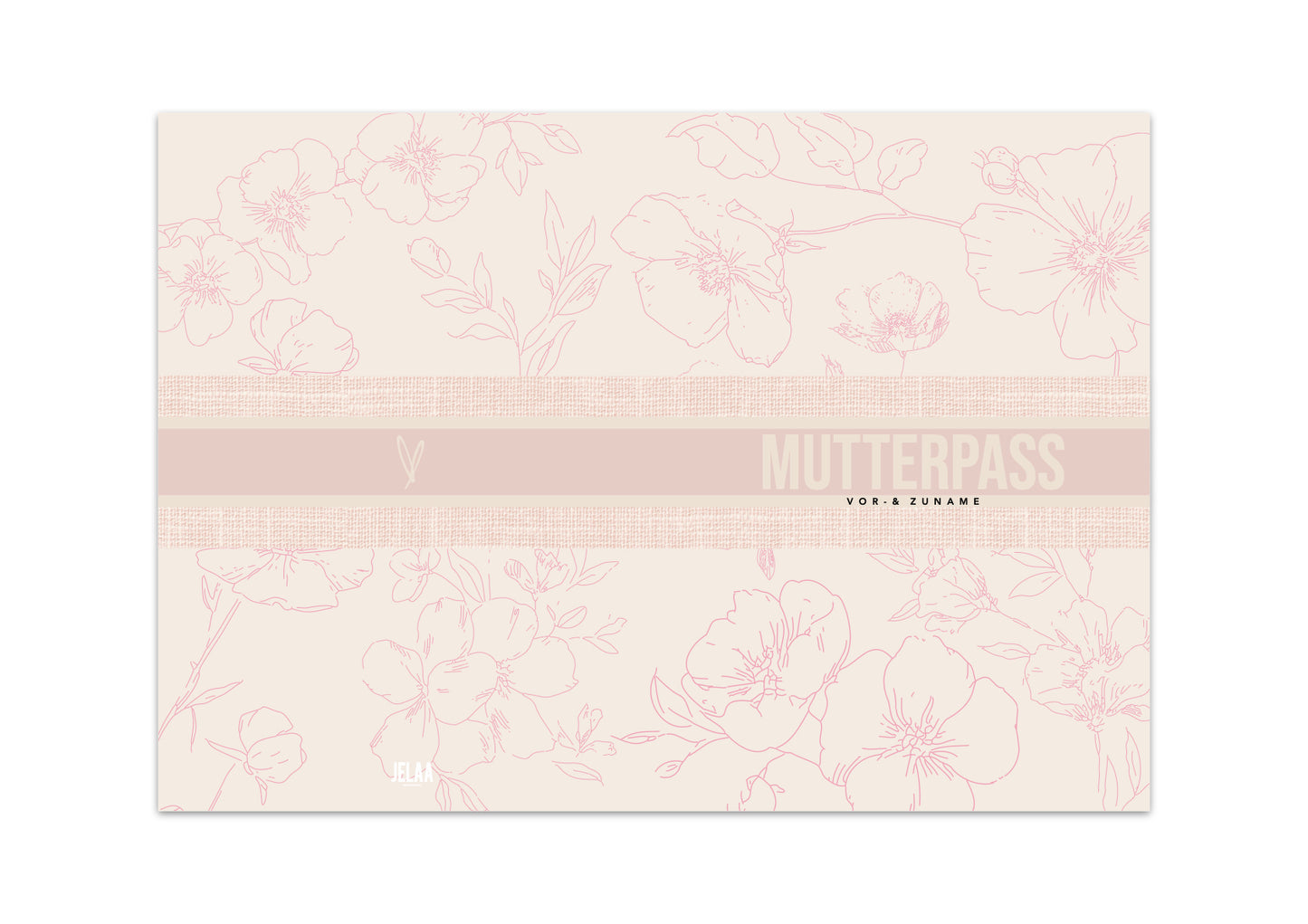 MUTTERPASSHÜLLE - Luxury floral rosa personalisiert