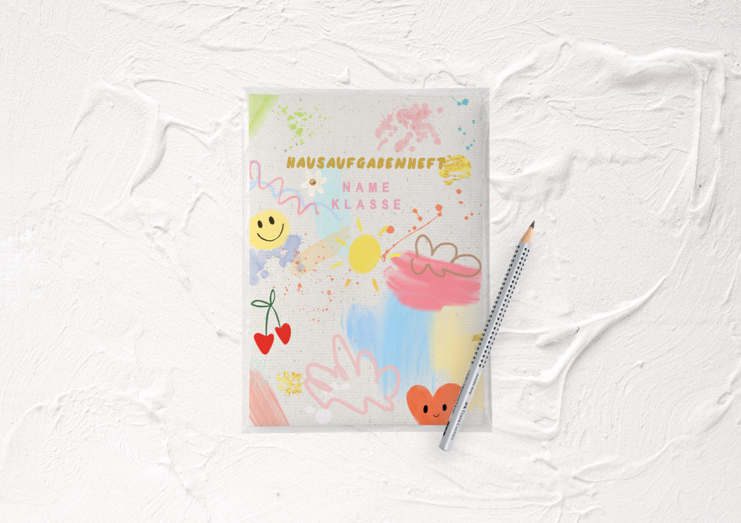 Hausaufgabenheft Hülle - Bunte Malerei