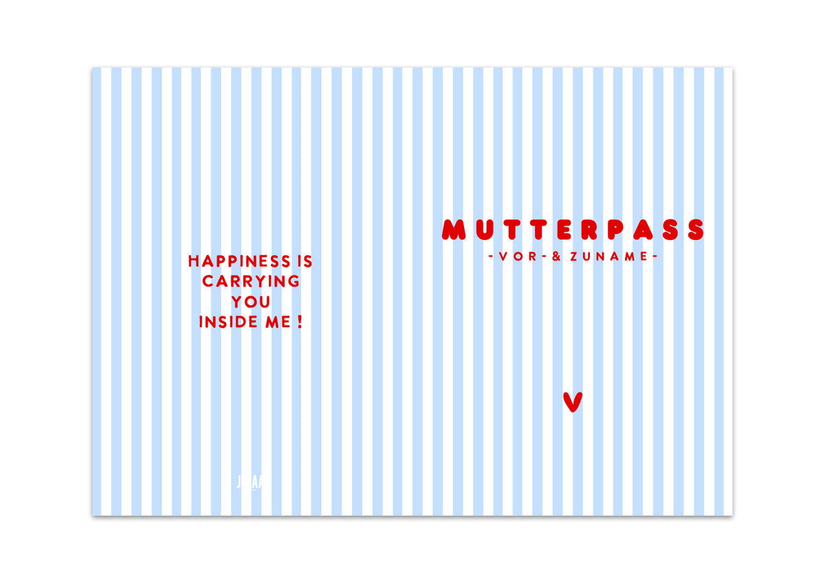 MUTTERPASSHÜLLE - Gestreift blau weiss